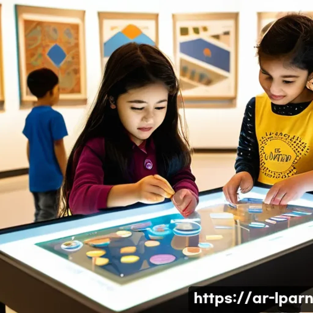 아이들이 즐길 수 있는 교육적 관광지 추천 - A lively interactive science museum scene with children aged 5-12, all wearing casual clothing inclu...