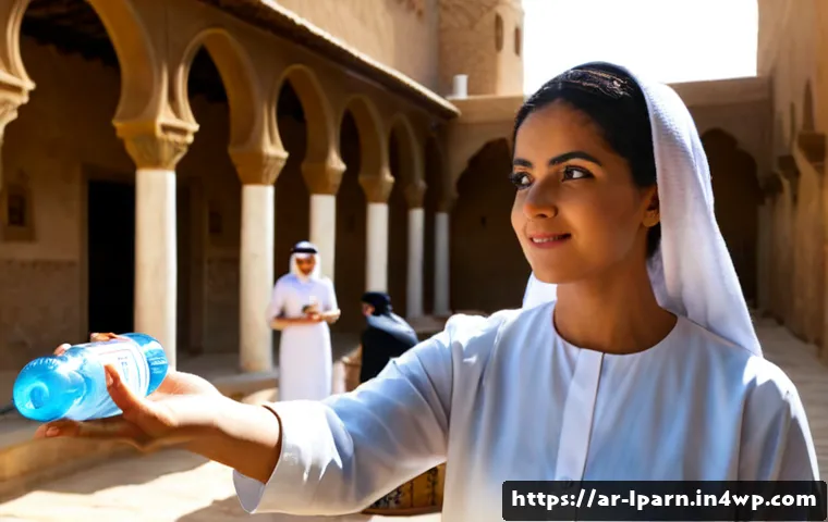Home 17 여행지에서의 건강 교육 프로그램 - Photorealistic health education session at a sunlit Middle Eastern heritage destination, an Arab fem...